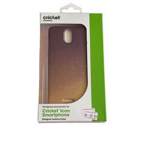 Cricket Icon Case Smartphone Glitter Purple/Gold Designer ACRF9009 New